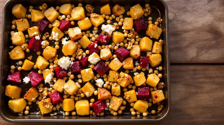 Gesundes Rezept der Ernährungs-Docs: Ofengemüse mit Roter Bete, Walnüssen und Feta – einfach vorbereitet