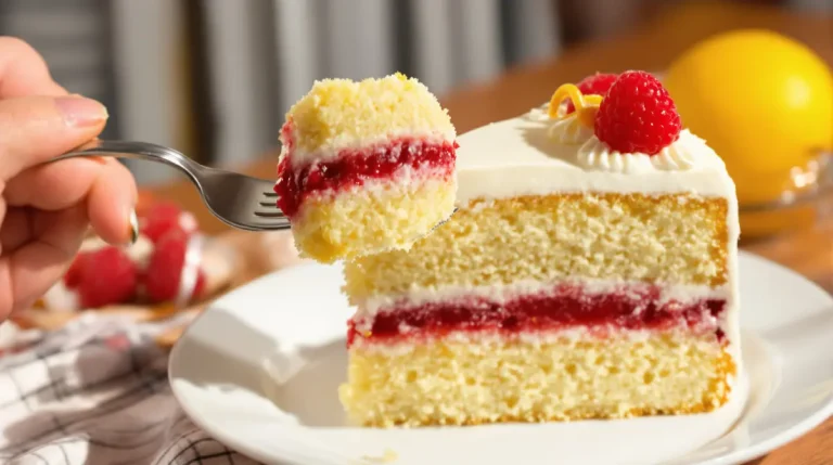 Rezept: Zitronenkuchen mit Frischkäse-Schoko-Creme und Himbeerkompott, das immer gelingt